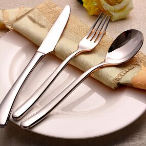 Cutlery Set Manufacturer - OEM/ODM Custom Stainless Steel Gold Finished Cutlery Set Rose Pink Resin Handmade Handle