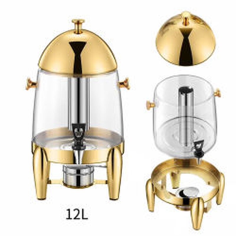 Juice Dispenser Manufacturer - OEM/ODM Custom Hotel 12 Liters Stainless Steel Hot Cold Juice Dispenser Gold