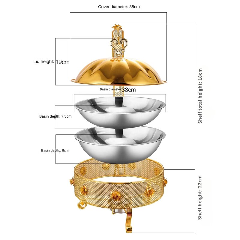 Hot Pot Manufacturer - OEM/ODM Custom Gold Round Hanging Hot Pot Hotel Restaurant Buffet Hot Pot