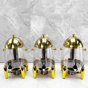Hot Water Dispenser Factory - OEM/ODM Custom Buffet Commercial 13L Hot Water Dispenser Tea Thermos Milk Dispenser Gold