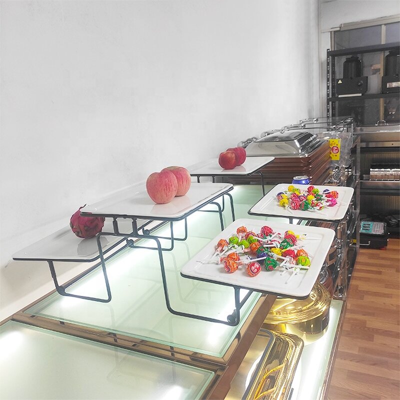 Serving Stand Manufacturer - OEM/ODM Custom Modern Simple 3 Tier Serving Stand with Porcelain Trays Collapsible