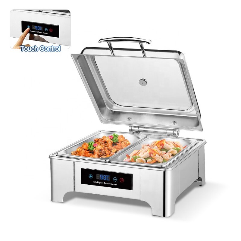 Chafing Dish Manufacturer - OEM/ODM Custom Luxury Round Buffet Food Warmer Stainless Steel Glass Lid