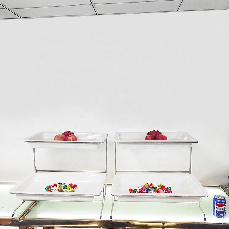 Food Display Stand Factory - OEM/ODM Custom Stainless Steel Holder Food Display Stand Counter Buffet Set