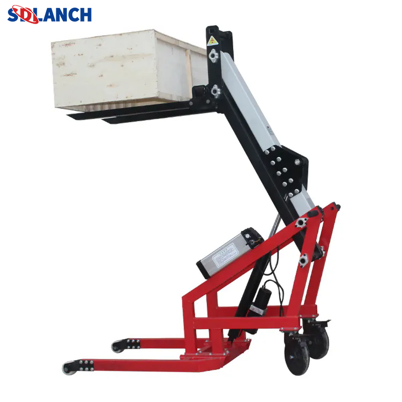 Mini Forklift Manufacturer - Portable Electric with Curved Arm High Warehouse Oil Drum Handling Hydraulic