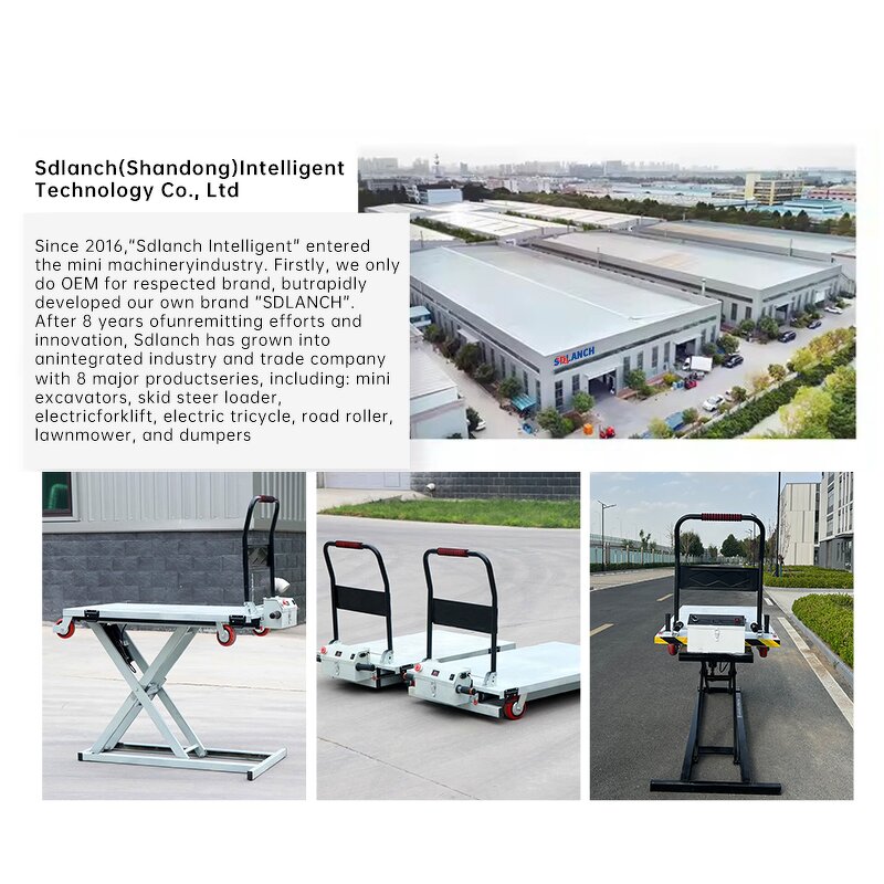 Platform Trolley Factory - Customizable Portable Electric Four-Wheel Hydraulic Lifting for Warehouse OEM