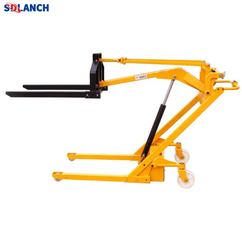 Mini Forklift Manufacturer - Portable Electric with Curved Arm High Warehouse Oil Drum Handling Hydraulic