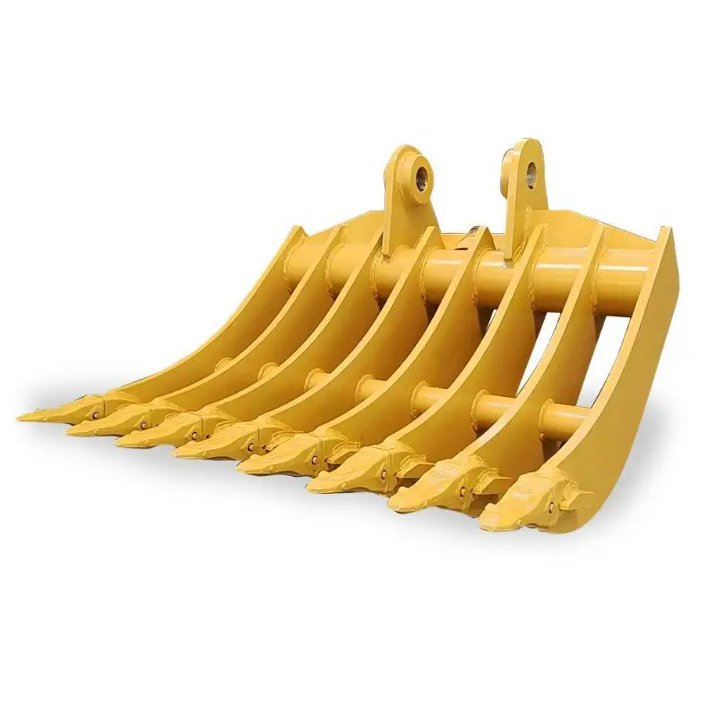 Excavator Root Rake Bucket Factory - High Quality Customized 1.5-5ton Double Digging Rake for Construction Farm