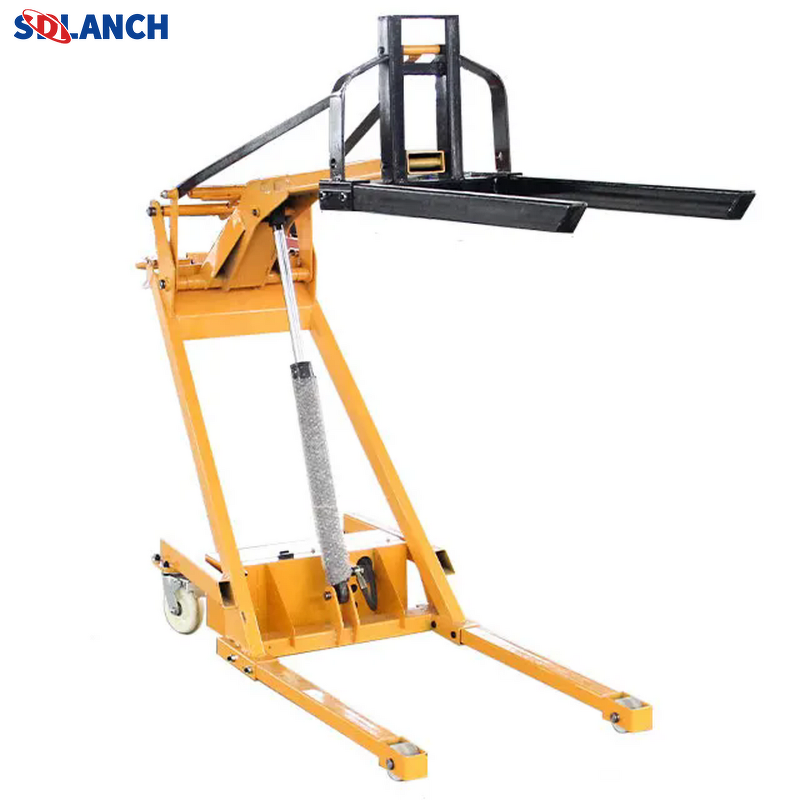 Mini Forklift Manufacturer - Portable Electric with Curved Arm High Warehouse Oil Drum Handling Hydraulic