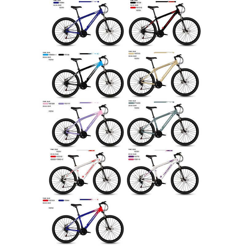 Mountain Bicycle Factory - High Quality High Carbon Steel Frame Stickers Bike 21 Speed 26 Inch Cycling