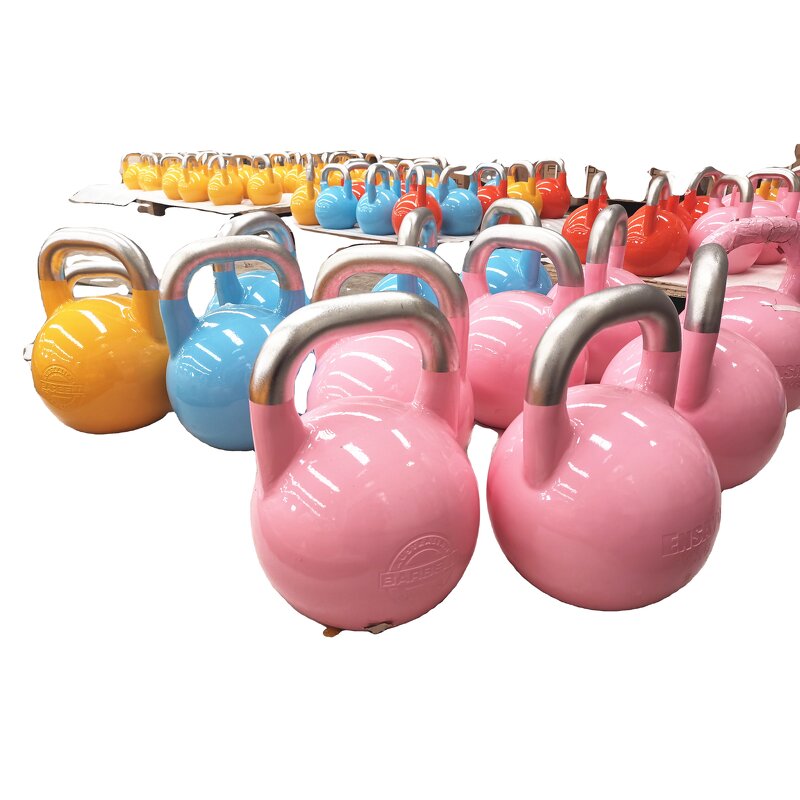 Kettlebell Factory - 4kg to 10kg Top Grade Anti-slip Stainless Steel Handle Powder Coated Steel Competition