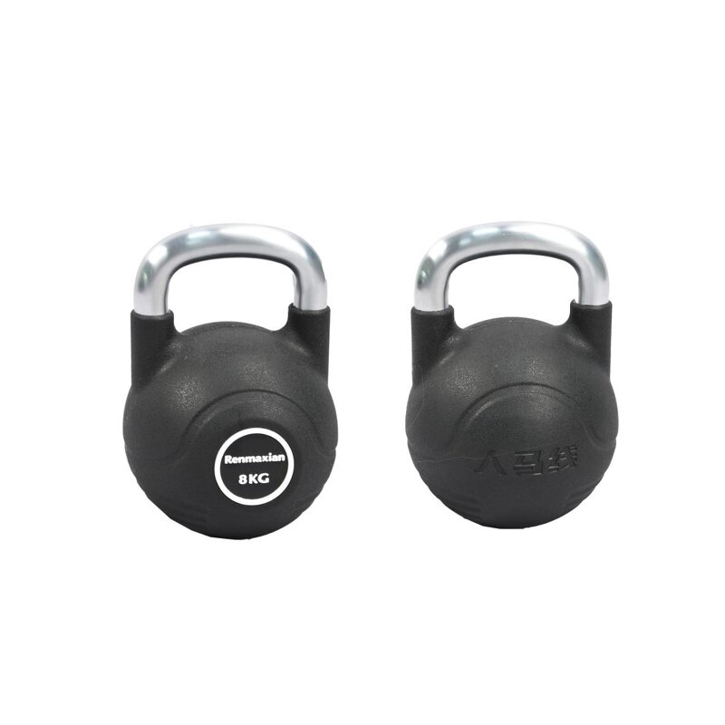 PU Competition Kettlebell Factory - High Grade Electroplating Handle Filled 8kg to 24kg