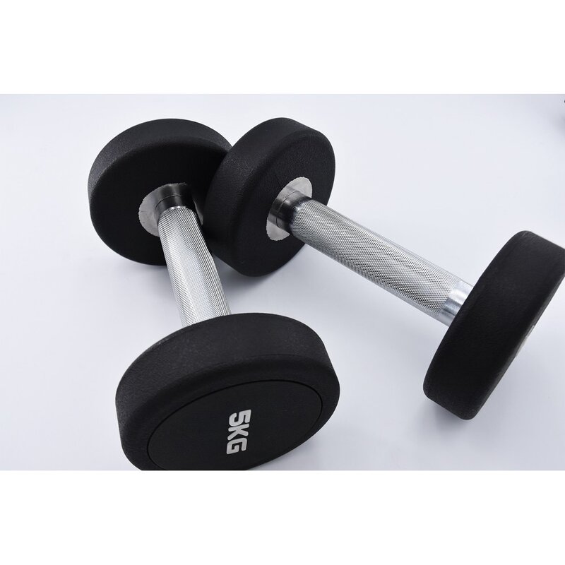 PEV Dumbbell Set Manufacturer - Factory Price High Quality Round Steel Custom Logo