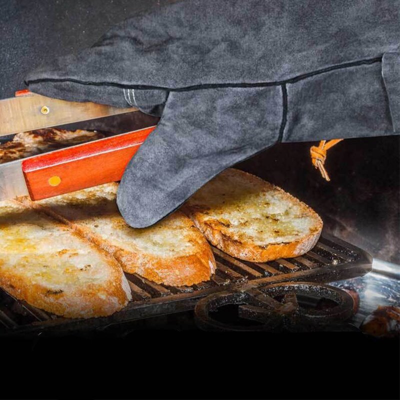 Leather Gloves Manufacturer - Cowhide BBQ Grilling Welding Heat Resistant Fire Proof