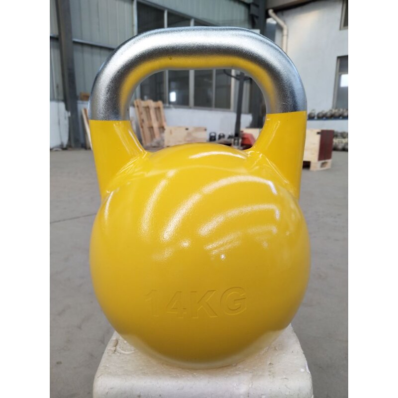 Kettlebell Factory - Wholesale Top Grade Anti-slip Stainless Steel Handle Powder Coated Steel Competition 12kg-32kg