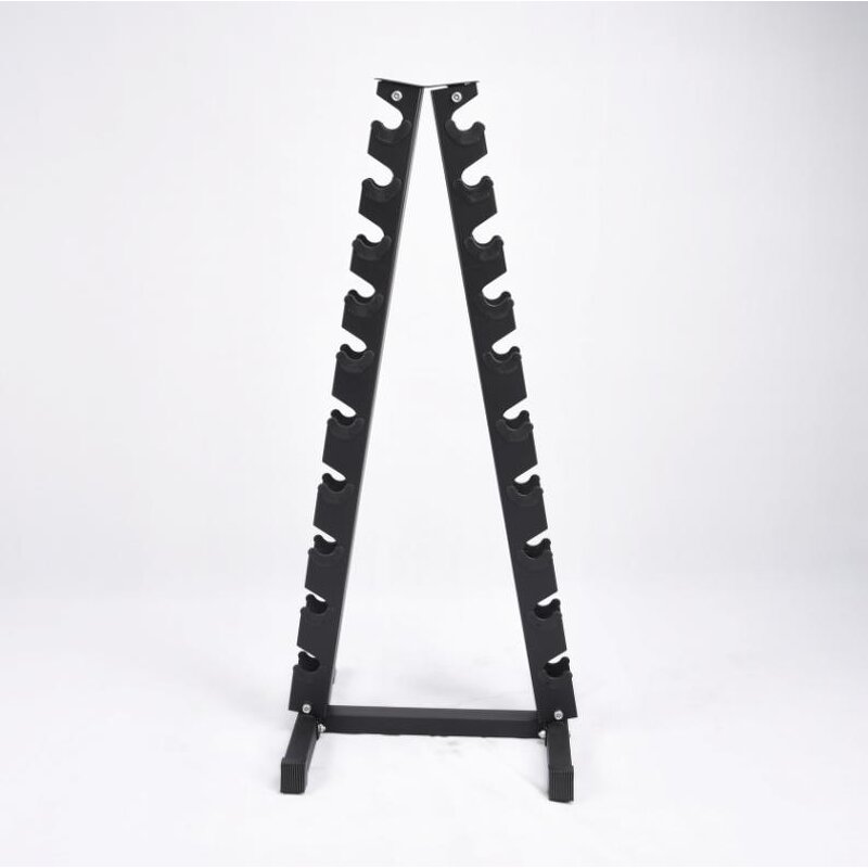 Dumbbell Rack Factory - High Quality 10 Pairs Upright Steel 10 Tiers Stand