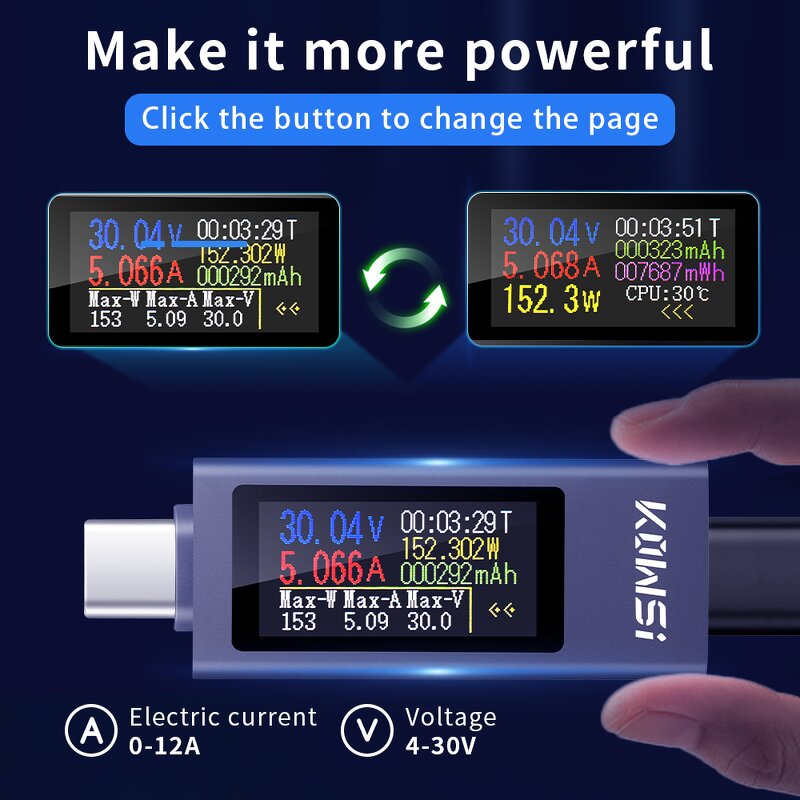 USB Detector Factory - OEM/ODM Custom 2024 USB Detector Voltmeter Ammeter USB Tester Voltage Current Tester