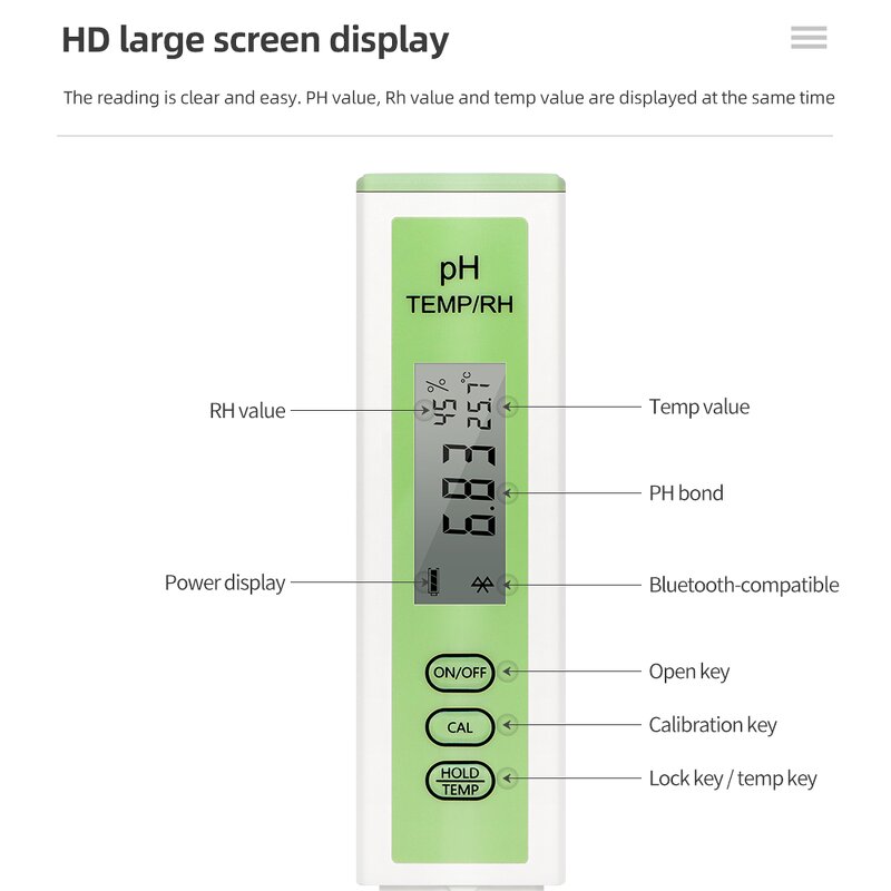 Blue Tooth pH Meter Manufacturer - OEM/ODM Custom Blue Tooth pH Meter TDS EC PH Salinity Temp Meter Water Quality Monitor