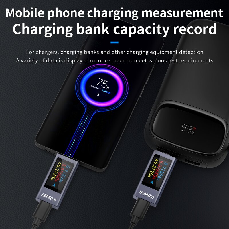 Type-C Tester Manufacturer - OEM/ODM Custom Wholesale KWS-2303C Type-C Tester Current Voltage Meter Charging Detector