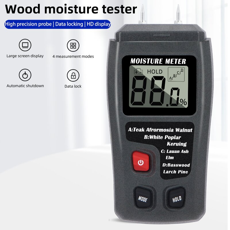 Moisture Testing Meter Manufacturer - OEM/ODM Custom Large LCD Display Industrial Moisture Testing Meter Wood Humidity Tester