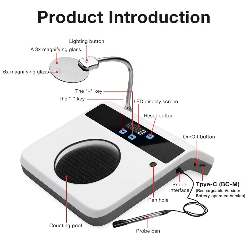Digital Colony Counter Factory - OEM/ODM Custom New Arrival Laboratory Digital Display Bacterial Colony Counter