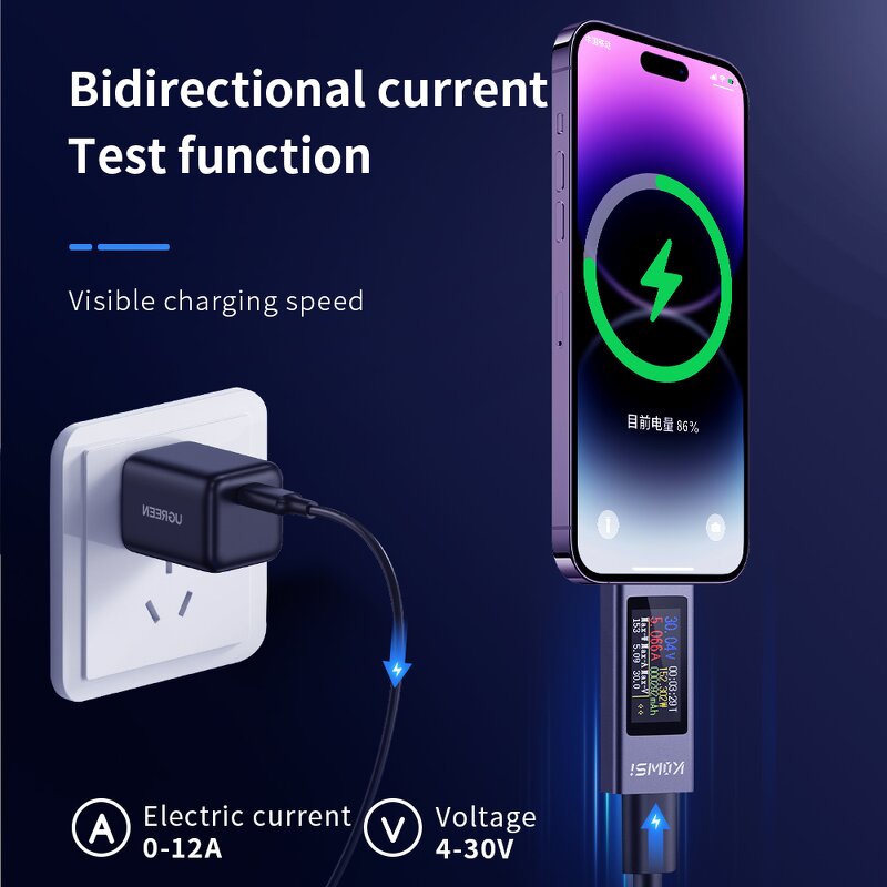 USB Detector Factory - OEM/ODM Custom 2024 USB Detector Voltmeter Ammeter USB Tester Voltage Current Tester