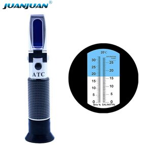 Double Scale Refractometer Factory - OEM/ODM Custom Double Scale 0-32% Portable Hand Held Sugar Salinity Brix ATC