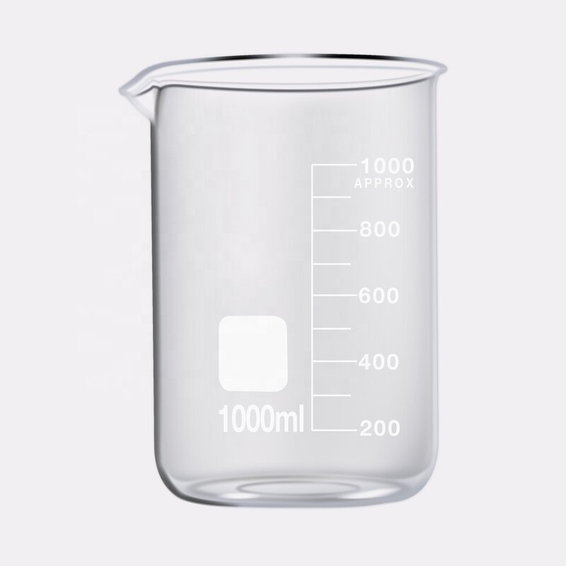 Glass Beaker Manufacturer - OEM/ODM Custom Glass Beakers 1000ml Borosilicate Glass Mug for School Low Form Beaker