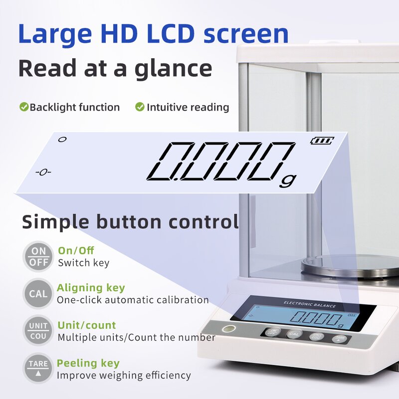 LCD Electronic Balance Factory - OEM/ODM Custom 310g 0.01g Laboratory Balance Multiple Unit Backlight