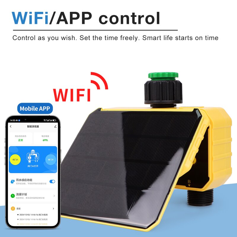 Wifi Solar Water Timer Manufacturer - OEM/ODM Custom Wholesale New Design Wifi Solar 2 Outlets Water Timer Garden