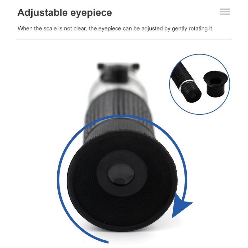 Portable Brix Refractometer Manufacturer - OEM/ODM Custom Portable Hand Held 0-90% Brix Refractometer for Beer Wine Alcohol