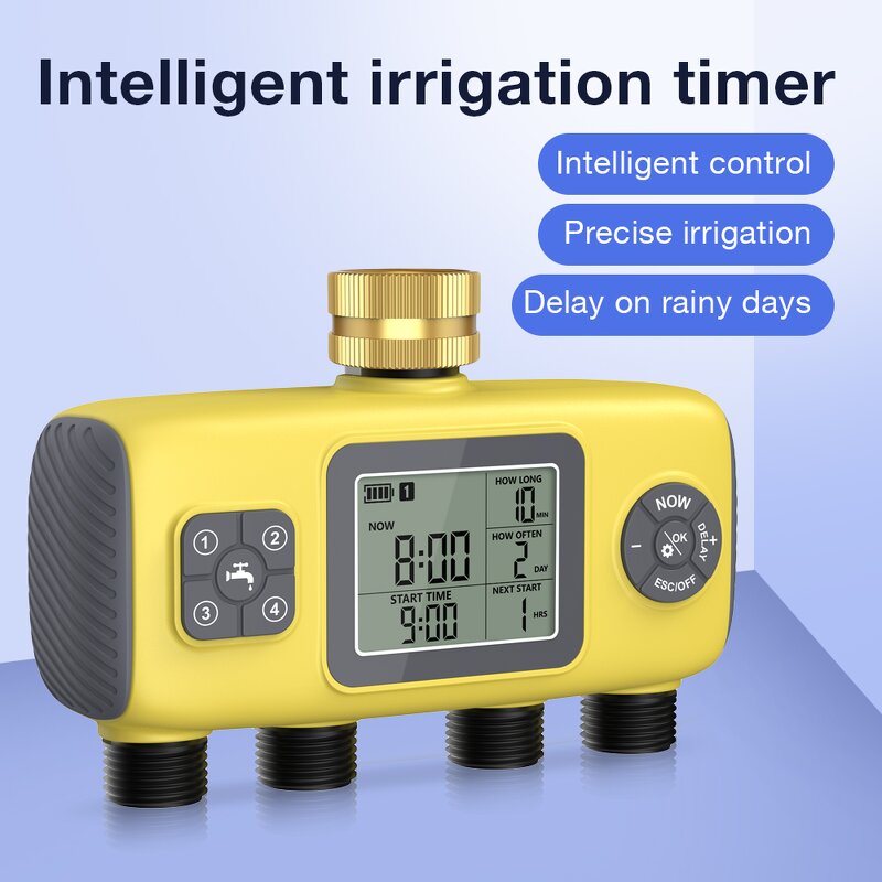 Digital Water Timer Manufacturer - OEM/ODM Custom Digital Water Timer Irrigation Automatic Watering Controller 4 Outlets