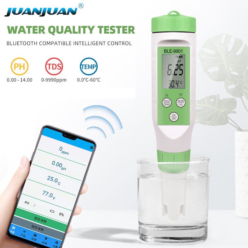 Smart Water Quality Tester Factory - OEM/ODM Custom BLE-9901 Smart Water Quality Tester 3 in 1 PH EC TDS Meter Pen