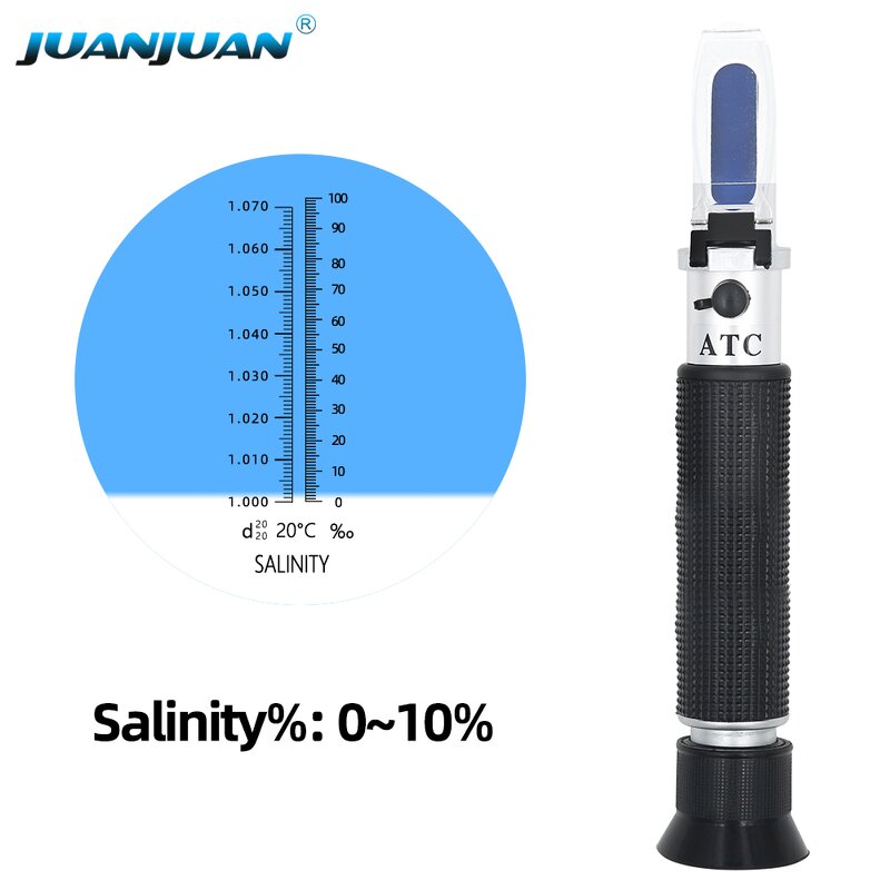Salinity Refractometer Manufacturer - OEM/ODM Custom 0-10% Aquarium Salt Water Portable Salt Salinity Meter Tester ATC
