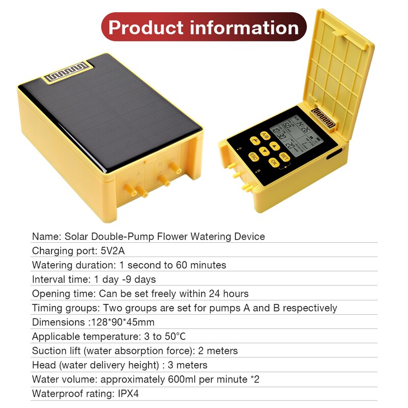 Solar Dual Pump Drip Irrigation Factory - OEM/ODM Custom Wholesale Solar Dual Pump Drip Irrigation Water Dispenser Timer