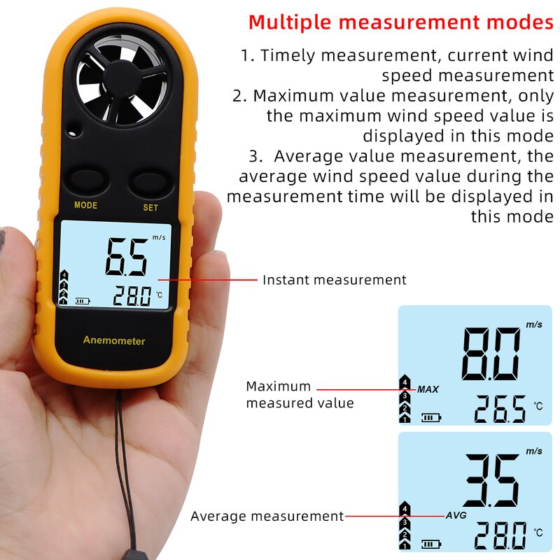 Digital Anemometer Manufacturer - OEM/ODM Custom GM816 Indicator Air Wind Speed Gauge LCD Handheld Digital Anemometer