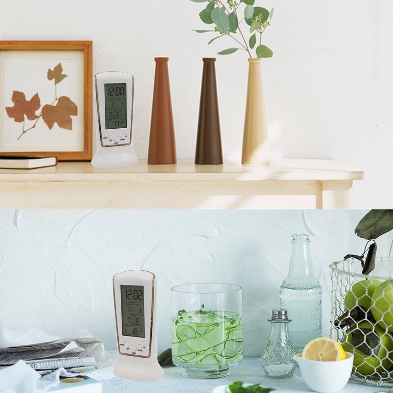 LCD Digital Alarm Clock Manufacturer - OEM/ODM Custom LCD Digital Alarm Clock Blue Backlight Electronic Calendar Thermometer