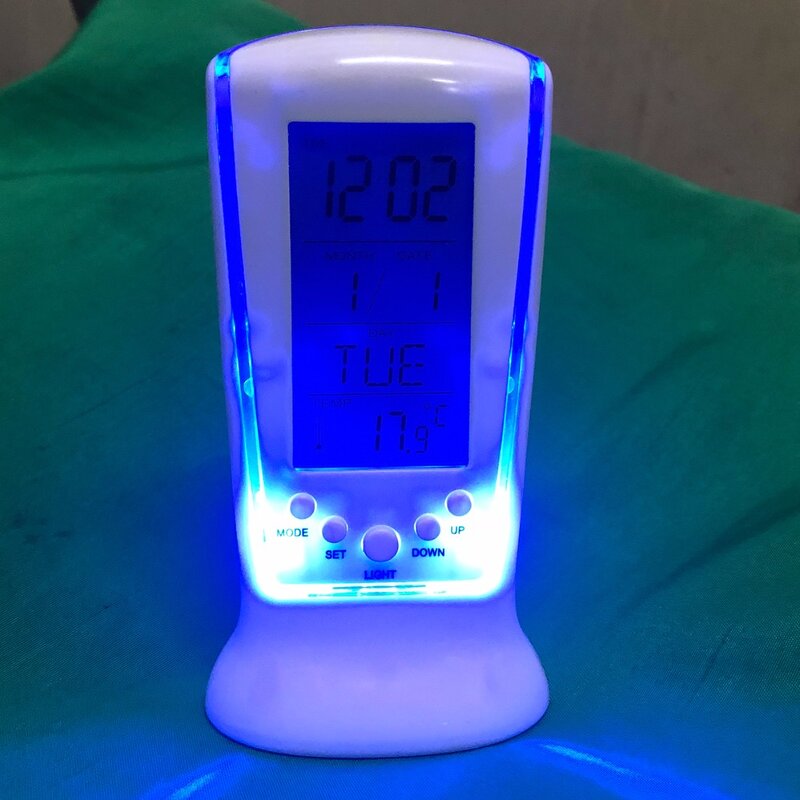 LCD Digital Alarm Clock Manufacturer - OEM/ODM Custom LCD Digital Alarm Clock Blue Backlight Electronic Calendar Thermometer