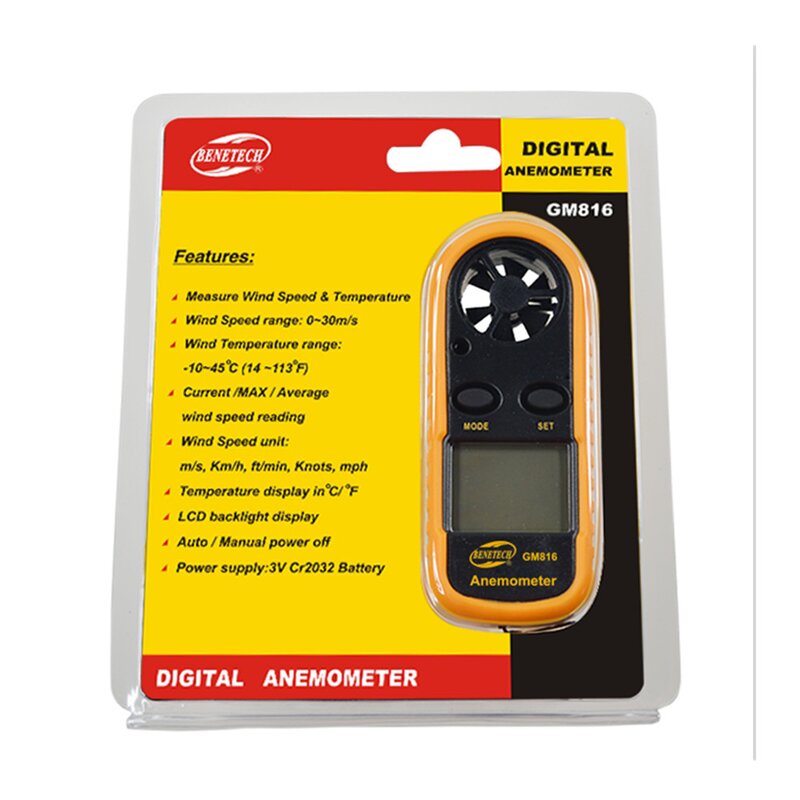 Digital Anemometer Manufacturer - OEM/ODM Custom GM816 Indicator Air Wind Speed Gauge LCD Handheld Digital Anemometer