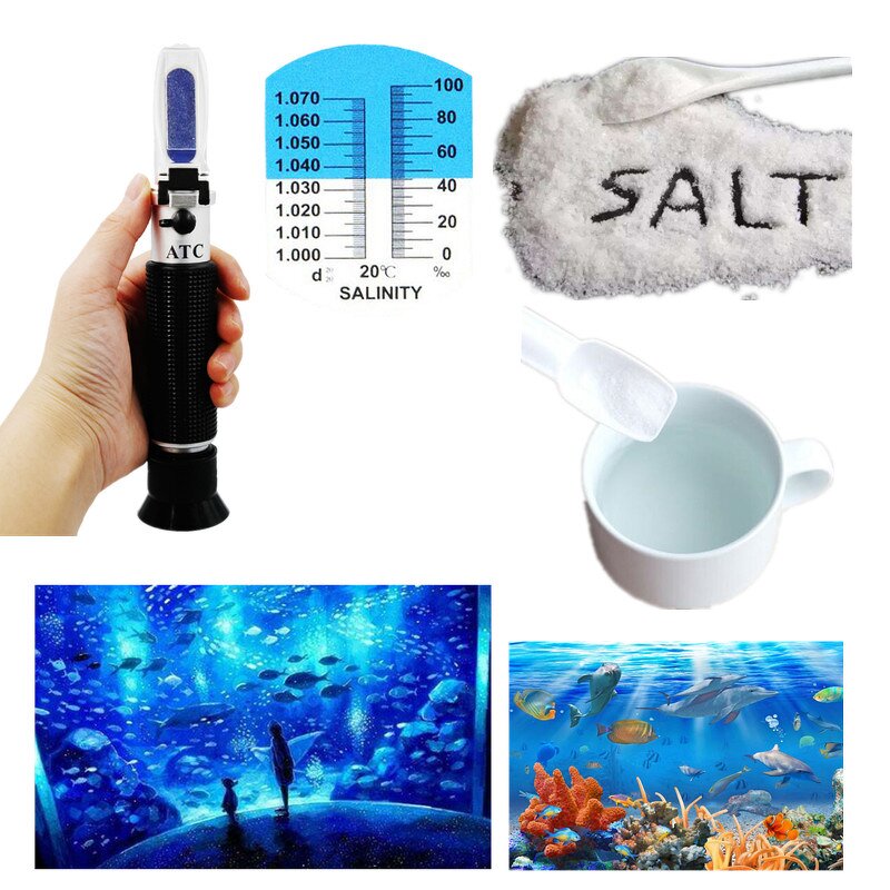 Aquarium Salt Refractometer Manufacturer - OEM/ODM Custom 0-10% Aquarium Salt Water Portable Salt Salinity Meter ATC