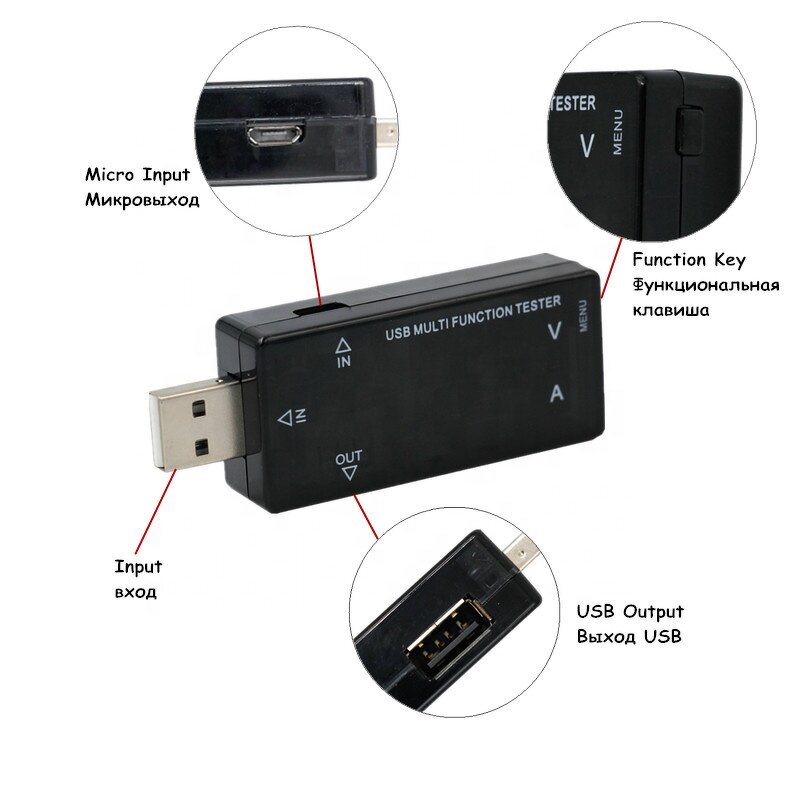 USB Multifunction Tester Manufacturer - OEM/ODM Custom Digital Display USB Multifunction Tester 3V-30V Current Voltage