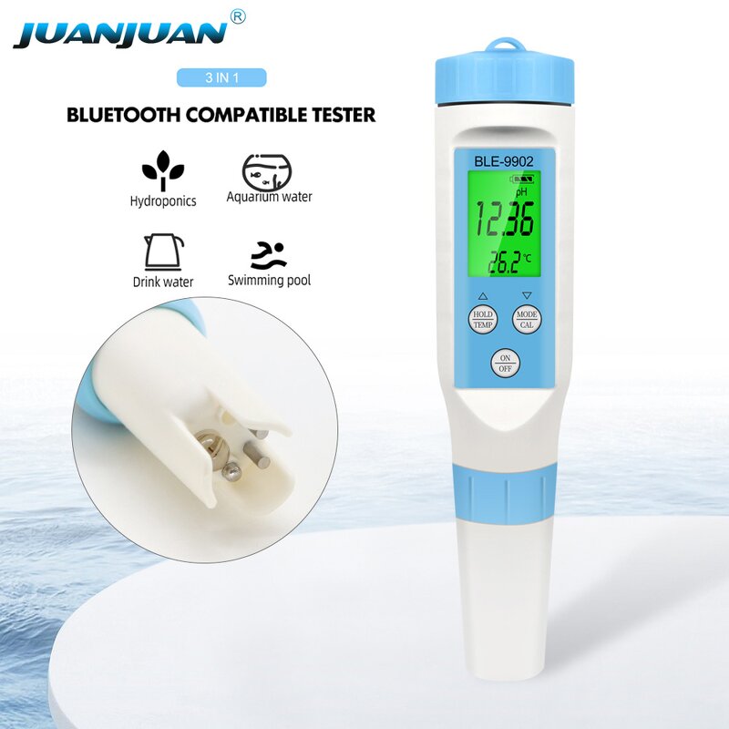 Waterproof Water Quality Tester Manufacturer - OEM/ODM Custom BLE-9902 Waterproof Water Quality Tester 3 in 1 Temperature EC