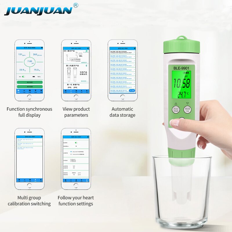 Water Quality Tester Manufacturer - OEM/ODM Custom BLE-9901 Water Quality Tester 3 in 1 Temperature TDS PH Meter APP