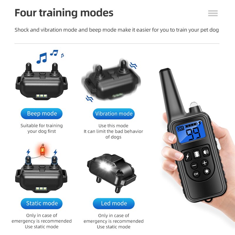Electric Remote Dog Training Collar Manufacturer - OEM/ODM Custom 800m Electric Remote Dog Training Collar Waterproof