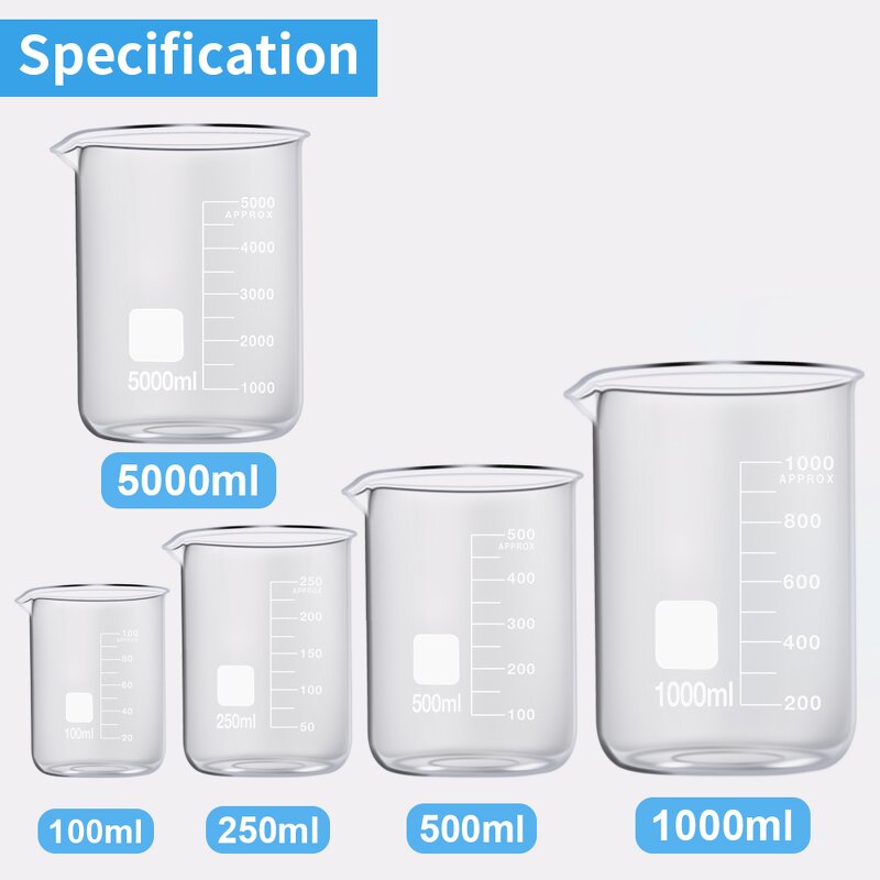 Low Form Beaker Factory - OEM/ODM Custom New Arrival Low Form Beakers 100ml Laboratory Borosilicate Glass Beaker