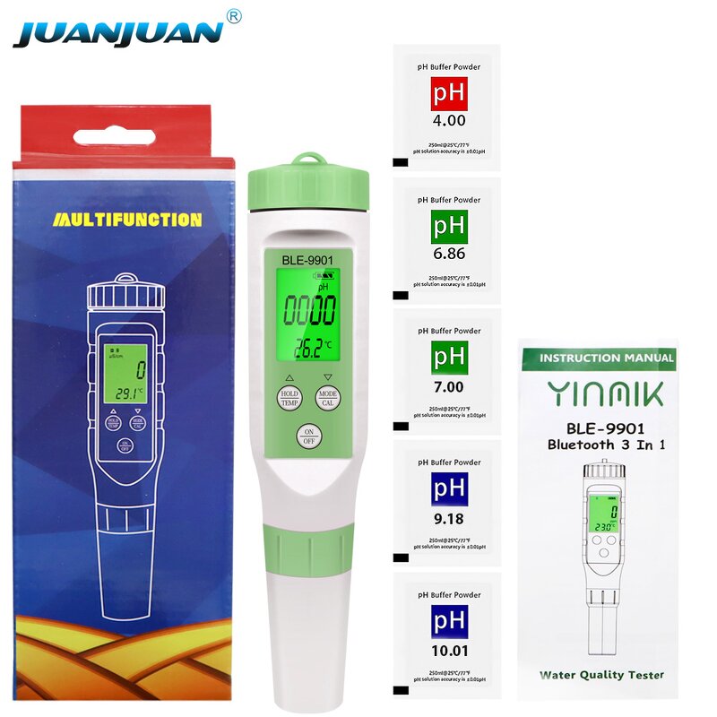 Water Quality Tester Manufacturer - OEM/ODM Custom BLE-9901 Water Quality Tester 3 in 1 Temperature TDS PH Meter APP