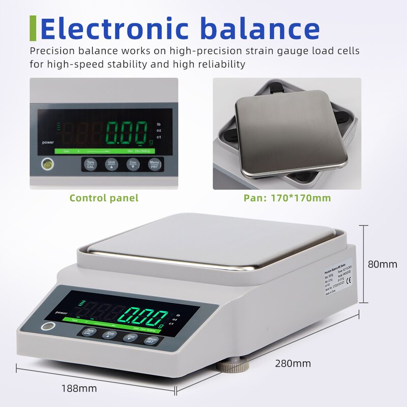 Electronic Balance Manufacturer - OEM/ODM Custom 1000-10000g 0.1g Stainless Steel Industrial Laboratory Scale