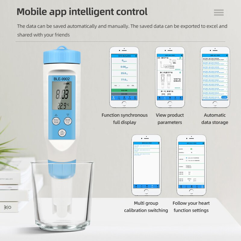 Pen Type Water Quality Tester Factory - OEM/ODM Custom YINMIK BLE-9902 Pen Type Waterproof Water Quality Tester 3 in 1