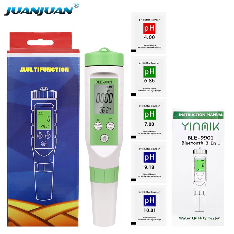 Smart Water Quality Tester Factory - OEM/ODM Custom BLE-9901 Smart Water Quality Tester 3 in 1 PH EC TDS Meter Pen