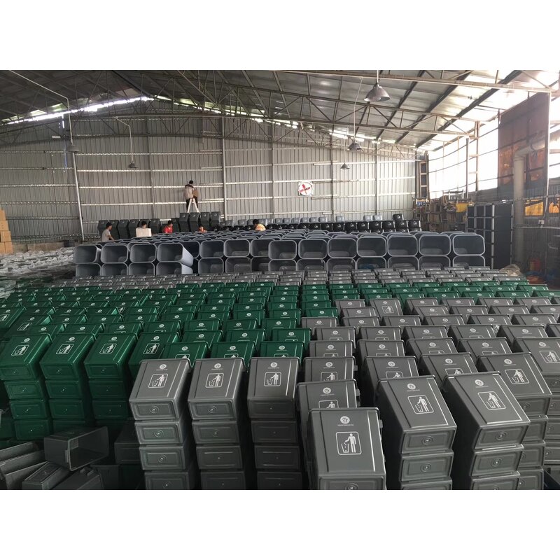 Swing Lid Rubbish Bin Manufacturer - OEM/ODM Custom Black Grey Plastic Swing Lid Recycling Rubbish Bin Open Top