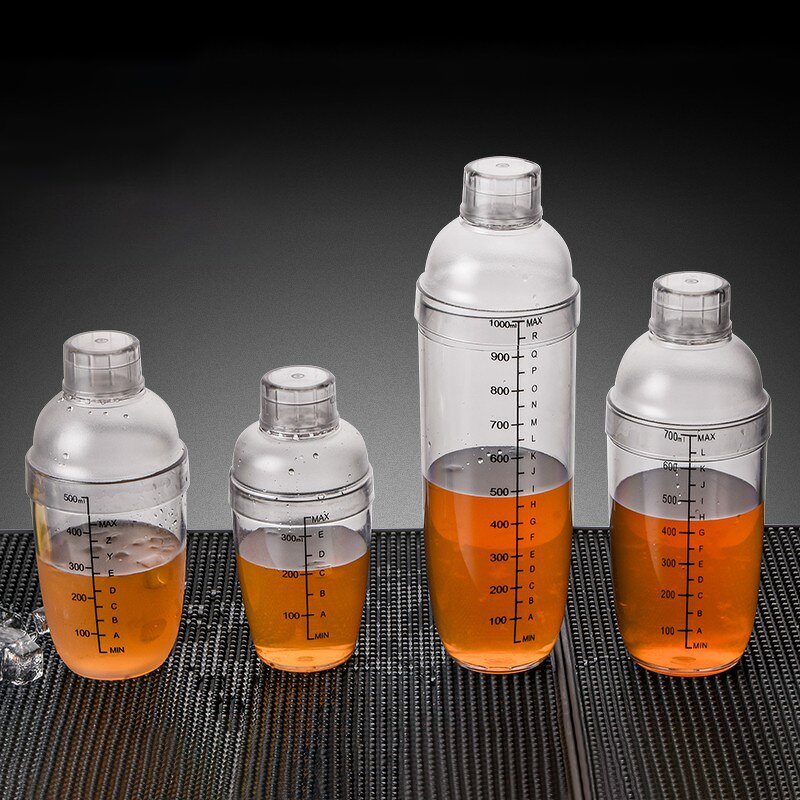 Bar Shaker Cup Factory - OEM/ODM Custom Professional Transparent Plastic 1L Bar Cup for Shaker Bottle Food Grade